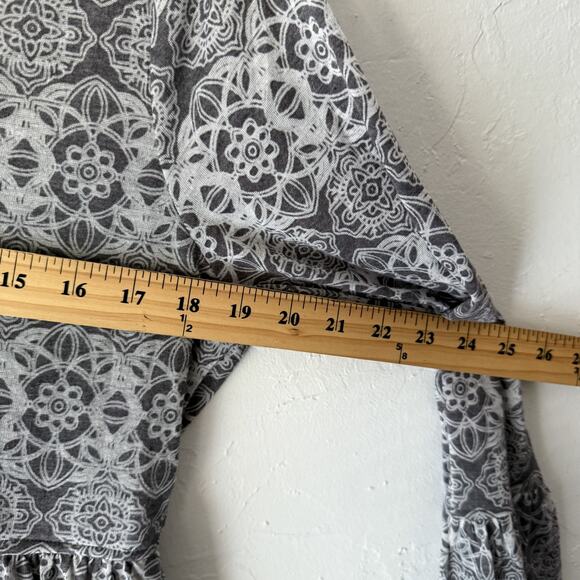 Sea Gypsies Dress Womens Medium‎ Long Sleeve Boho Mini Ruffle Hem Tie Back - Picture 6 of 10